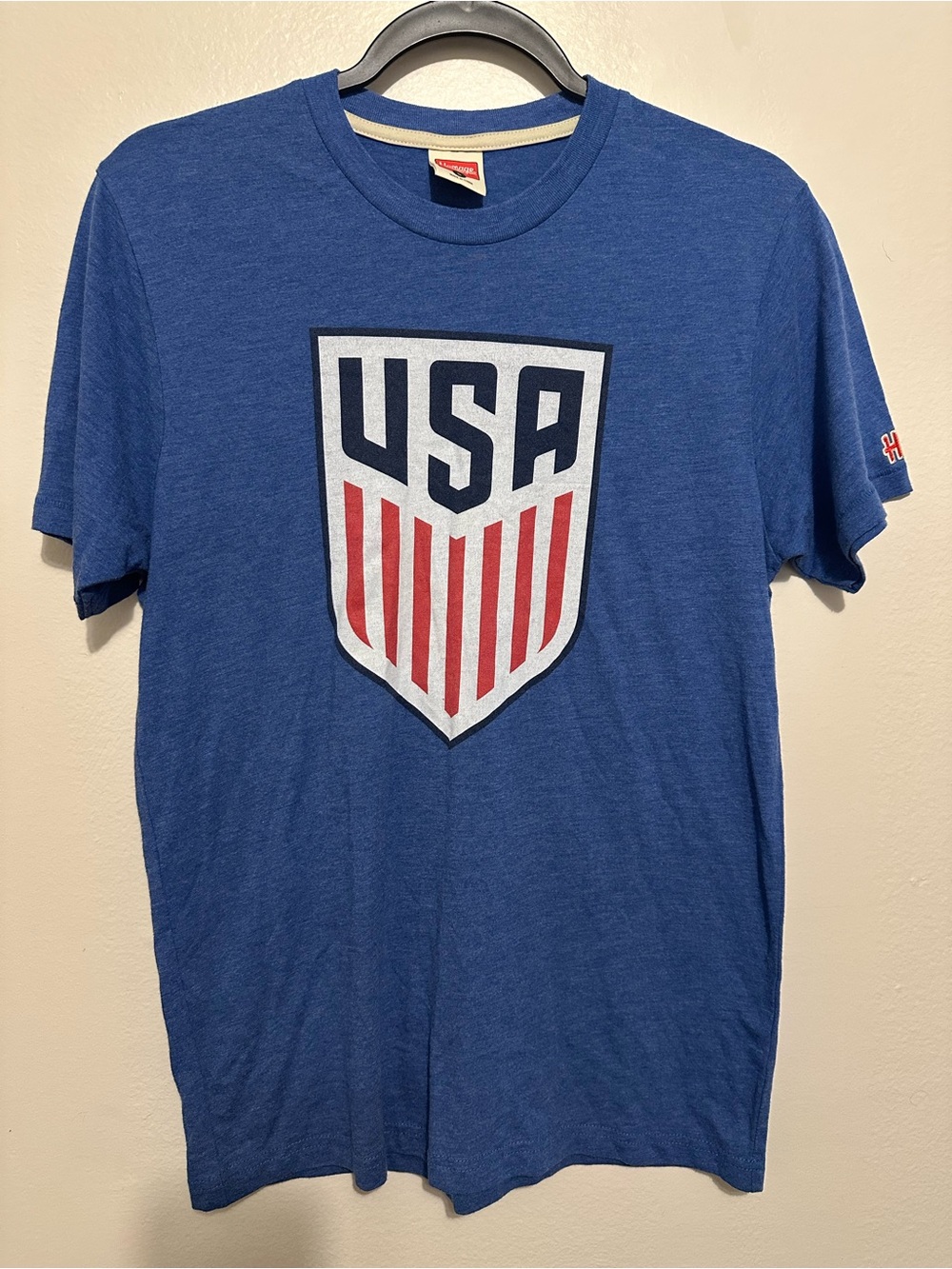 Homage US Soccer Crest T-Shirt Mens Medium Blue Tri-Blend USMNT Tee S World Cup
